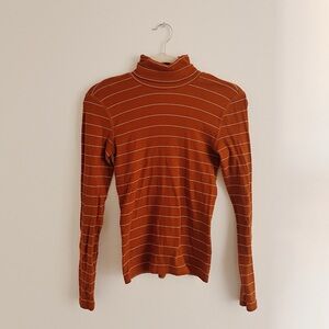Everlane Cinnamon Striped Turtleneck Size S